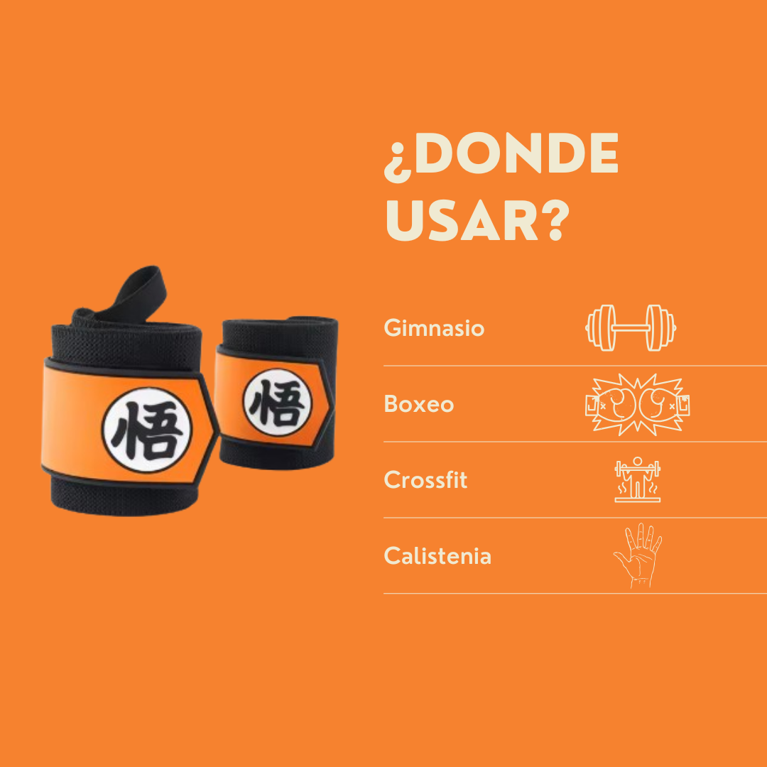 Muñequeras de Entrenamiento Estilo Anime con Velcro Ajustable y Soporte de Muñeca Reforzado para Gimnasio